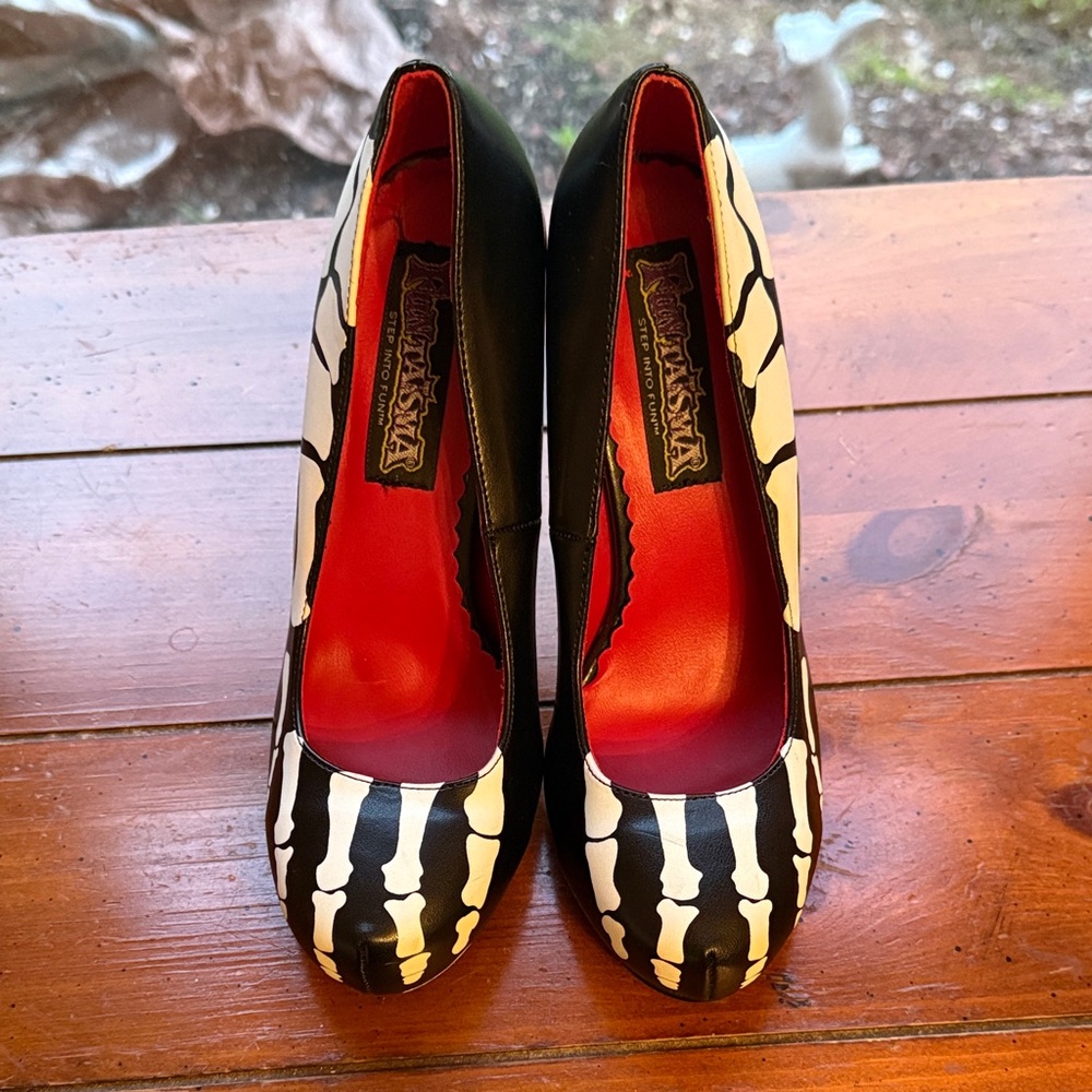 Black and White Skeleton Heels